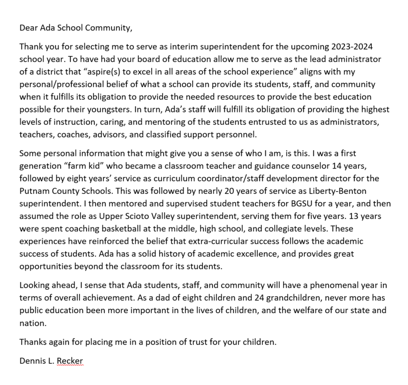 Community letter